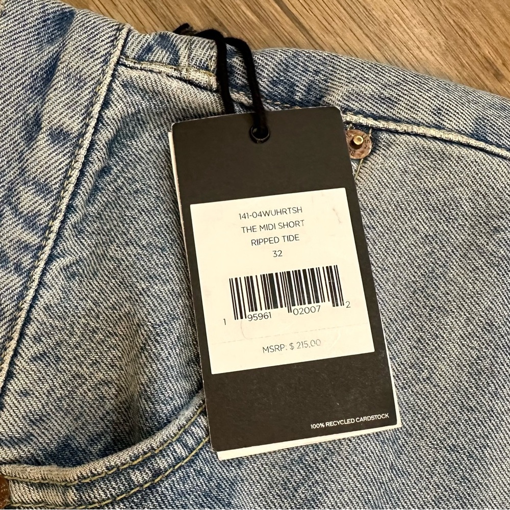 NEW Re/Done Midi Short in Ripped Tide - Picture 5 of 8